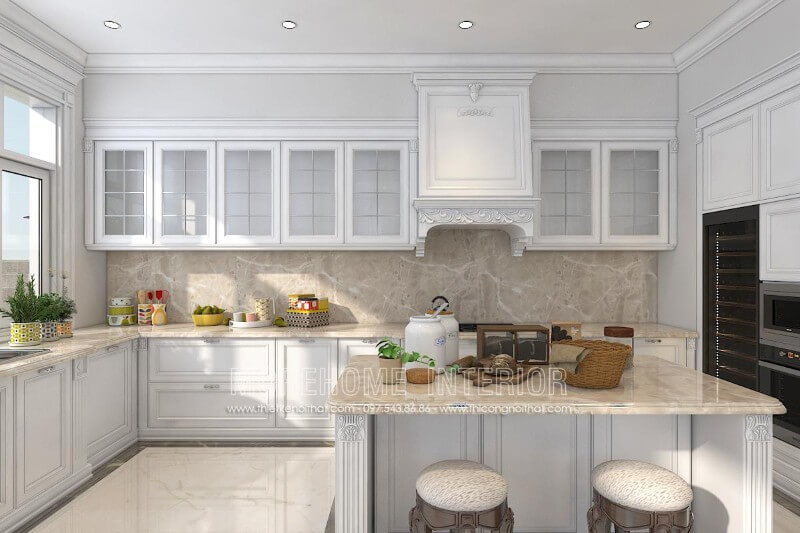 Thiết kế nội thất tủ bếp biệt thự song lập Vinhomes Imperia Hải Phòng cao cấp Thiết kế tủ bếp đẹp