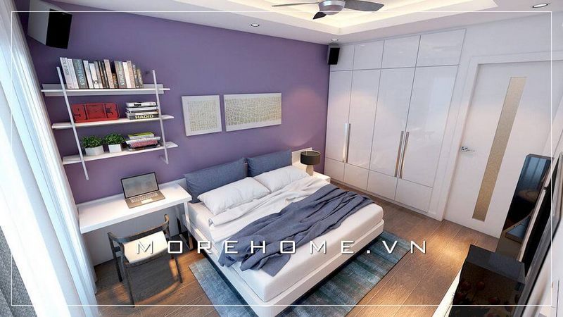 +27 Hình ảnh thiết kế căn hộ đẹp với giường ngủ màu trắng