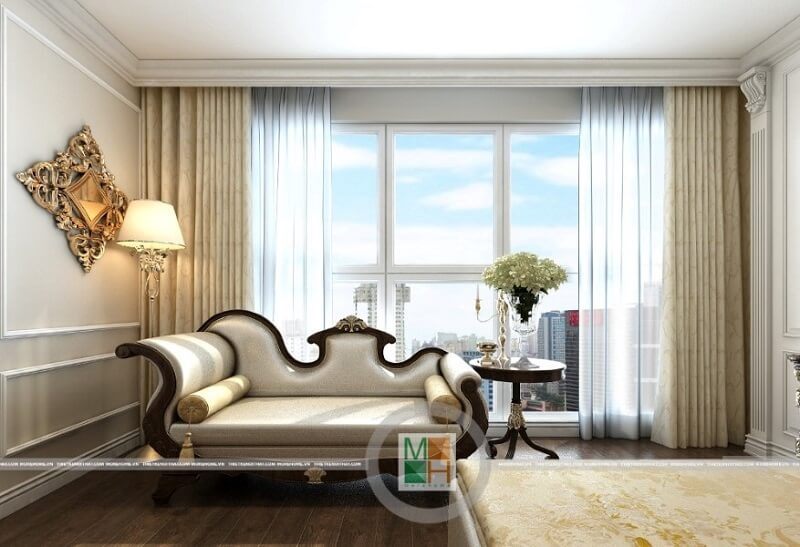 Ghế sofa đa năng tân cổ điển được yêu thích bởi nhiều khách hàng là điểm nhấn nổi bật cho phòng ngủ.